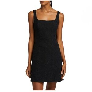 Veronica Beard Delphine Black Cotton-Blend Tweed Mini Dress